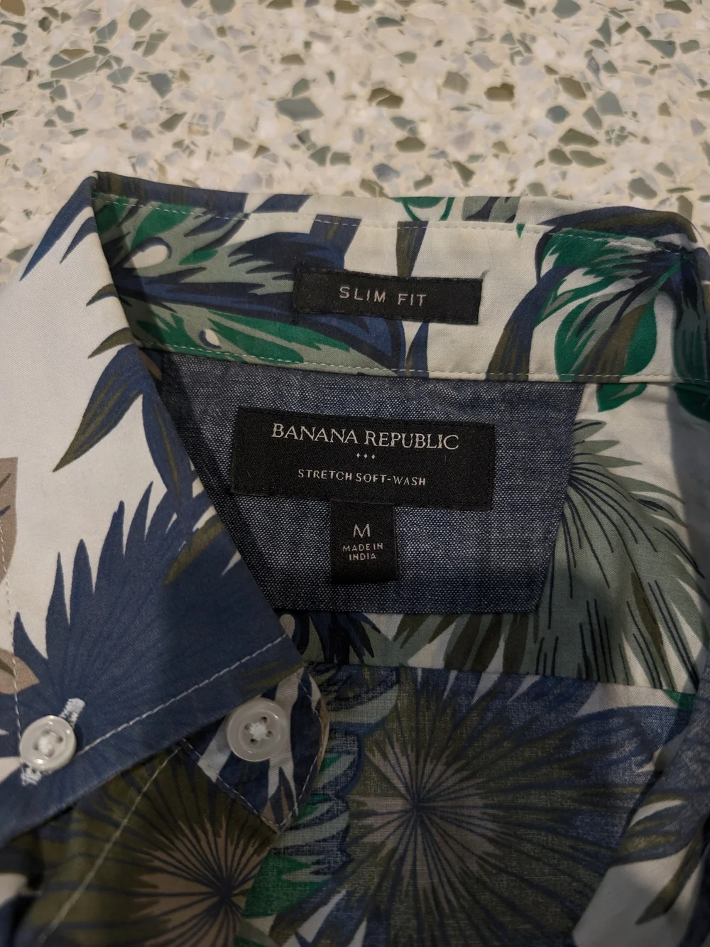 Banana Republic Slim Fit Short-Sleeve Button-Down Tropical Print